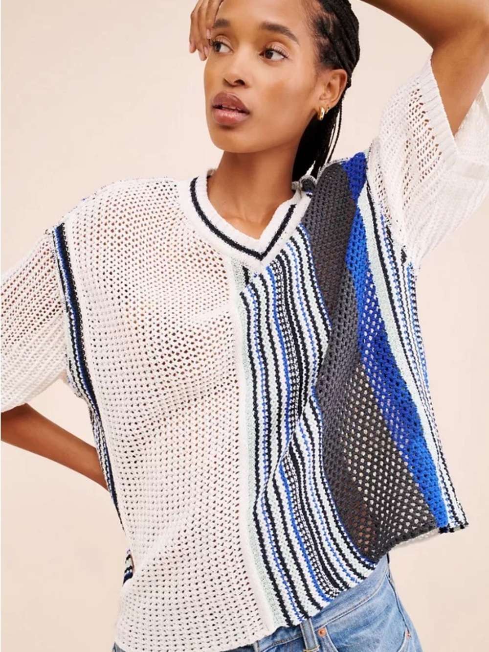 UO Domino Jersey Style Sweater TShirt